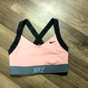 Pink Nike sports bra